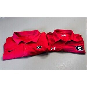 Georgia Bulldogs Polo Shirts Mens XL Red GA Dawgs UGA SEC Football Nike UA